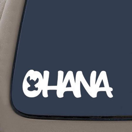 0702511568412 - LILO AND STITCH INSPIRED OHANA FAMILY DECAL STICKER | 7-INCHES BY 2-INCHES | WHITE VINYL | CAR TRUCK VAN SUV LAPTOP MACBOOK WALL DECALS