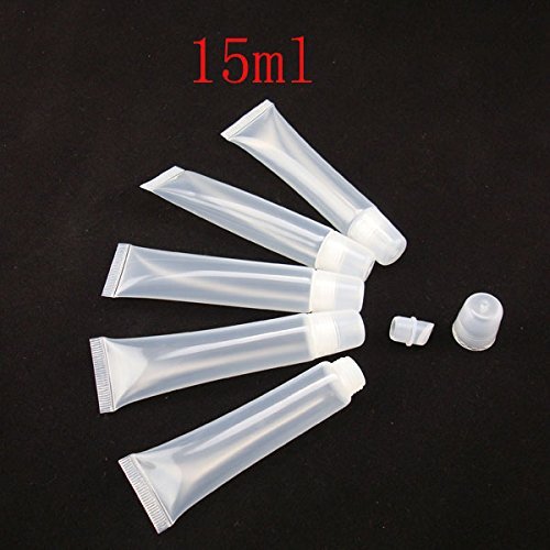 0702563036198 - 10PCS EMPTY TUBES LIP GLOSS BALM CLEAR COSMETIC MINI CONTAINERS 15ML