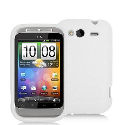 0702565829156 - ELECTROMASTER(TM) BRAND - WHITE SILICONE RUBBER GEL SOFT SKIN CASE COVER FOR HTC MARVEL / WILDFIRE S