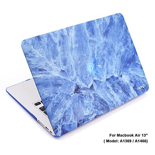 0702646813388 - COSMOS RUBBERIZED PLASTIC HARD SHELL COVER CASE FOR MACBOOK AIR 13-INCH (MODEL: A1369 / A1466), LIGHT BLUE MARBLE PATTERN