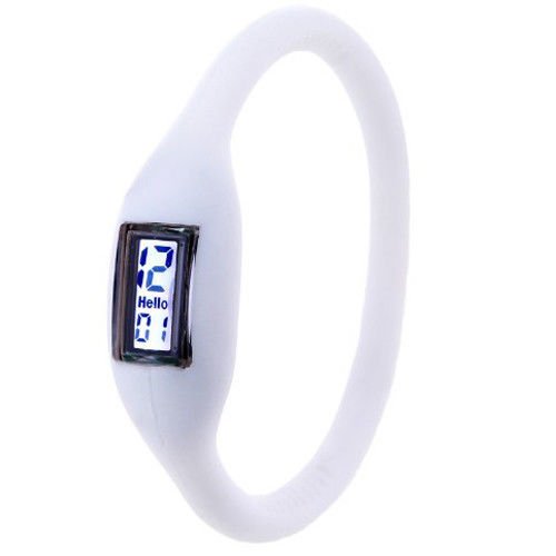 0702647388892 - WHITESNOWING POWERFUL 11 COLORS SILICONE RUBBER JELLY ANION ION BRACELET DIGITAL WRIST WATCH