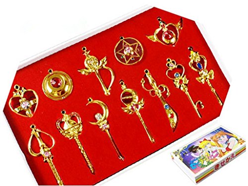 0702658486402 - SAILOR MOON PRETTY GUARDIAN 12PCS COSPLAY MAKE UP STICK KEYCHAIN NECKLACE TOY B#