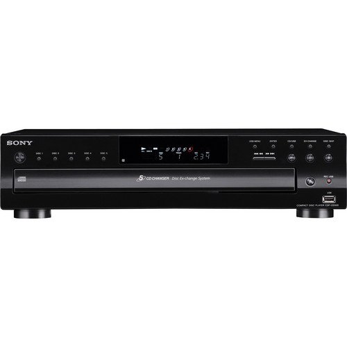 0702679475324 - SONY COMPACT DISC PLAYER - 5 DISC CAROUSEL, OPTICAL OUTPUT, RCA AUDIO OUTPUT, CD TEXT DISPLAY + 100 FT OXYGEN-FREE COPPER SPEAKER WIRE