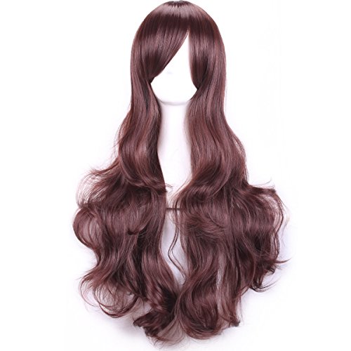 0702865400956 - GENERIC 70 CM HARAJUKU COSPLAY WIGS ANIME YOUNG LONG CURLY WAVY SYNTHETIC HAIR SEXY DARK BROWN WIGS HALLOWEEN COSTUME PERUCA PERUCAS