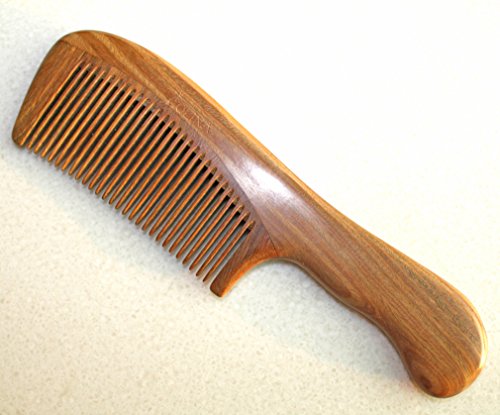 0702874839464 - UNIQUE GIFT - OLINA 100% HANDMADE PREMIUM QUALITY NATURAL WOOD COMB WITH NATURAL WOOD AROMATIC SMELL (NARROW-TOOTH, GREEN SANDAL WOOD - 2 PCS WOOD)