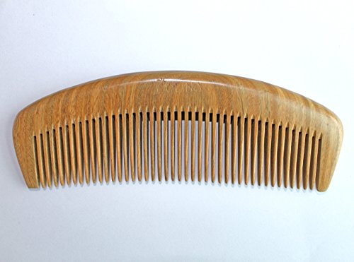 0702874839488 - UNIQUE GIFT - OLINA 100% HANDMADE PREMIUM QUALITY NATURAL WOOD COMB WITH NATURAL WOOD AROMATIC SMELL (NARROW-TOOTH WITHOUT HANDLE, GREEN SANDAL WOOD)