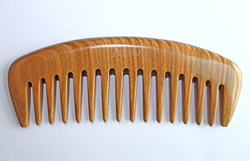0702874839495 - UNIQUE GIFT - OLINA 100% HANDMADE PREMIUM QUALITY NATURAL WOOD COMB WITH NATURAL WOOD AROMATIC SMELL (WIDE-TOOTH WITHOUT HANDLE, GREEN SANDAL WOOD)