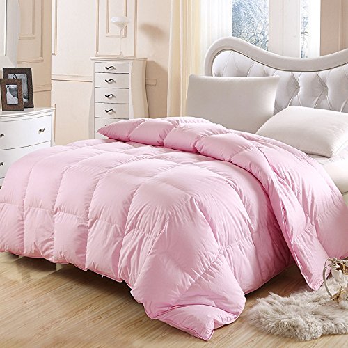 0702877243985 - ROSE NATURE GOOSE DOWN AND FEATHER BED COMFORTER QUILT,ORANGIC COTTON SHELL, 620 FILLING POWER WARMTH,QUEEN SIZE,PINK COLOR