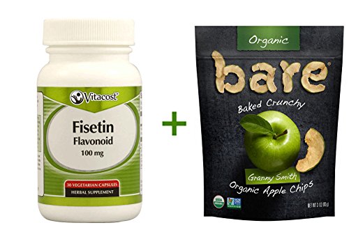 0703168706837 - FISETIN FLAVONOID -- 100 MG - 30 VEGETARIAN CAPSULES, (2 PACK), BARE ORGANIC BAKED CRUNCHY APPLE CHIPS GLUTEN FREE GREAT GRANNY -- 3 OZ