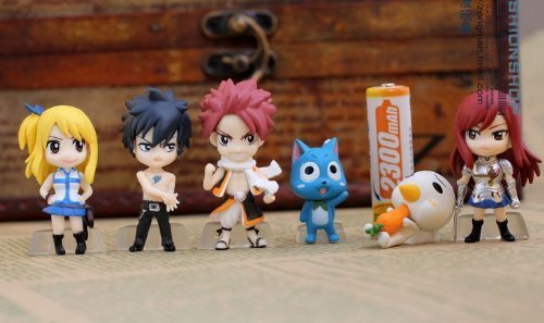 0703194959375 - ZZCJ FULL SET OF 6 FAVORITES FAIRY TAIL ANIME FIGURES CHARACTERS MINIATURE TOY FIGURES NATSU DRAGNEEL, HAPPY, EZRA SCARLET, GRAY FULLBUSTER, LUCY HEARTFILIA, AND PUE (A.K.A. NOKORA) FIGURES