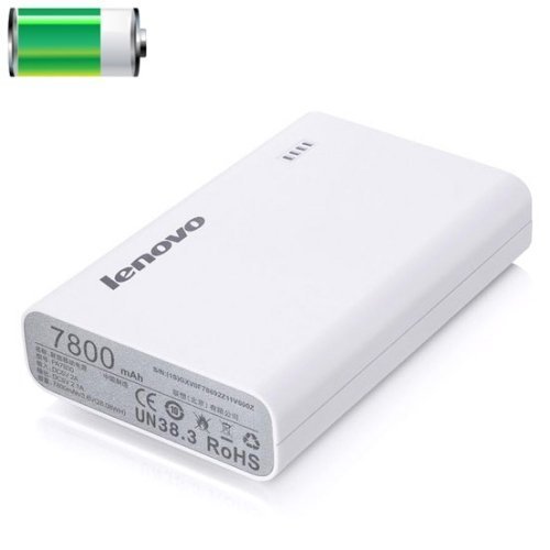 0703290575950 - LENOVO PA7800 POWER BANK, REAL 7800MAH MOBILE CHARGER, 5V 2.1A OUTPUT EXTERNAL BATTERY PACK USB CHARGER FOR IPHONE 6 PLUS/6, IPHONE 5S/5C/5/4S, IPAD, IPOD, SAMSUNG DEVICES, OTHER SMARTPHONES, TABLETS