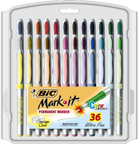 0070330338999 - BIC MARK-IT PERMANENT MARKER, ULTRA FINE POINT, ASSORTED COLORS, 36-COUNT