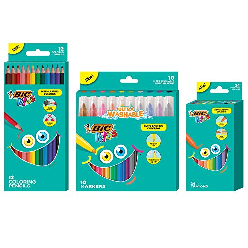 0070330369054 - BIC KIDS COLORING COMBO PACK WITH COLORING JUMBO MARKERS, PENCILS AND CRAYONS, 46-COUNT