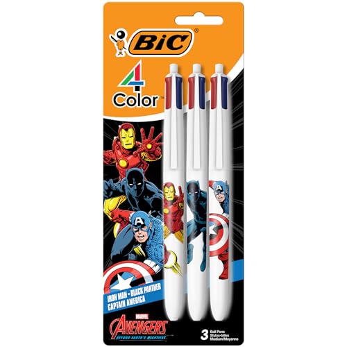 0070330381032 - BIC 4-COLOR MARVELS AVENGERS EDITION RETRACTABLE BALL PENS, MEDIUM POINT (1.0MM), 1-COUNT PACK, RETRACTABLE BALL PEN WITH LONG-LASTING INK
