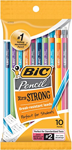 0070330417137 - BIC PENCIL XTRA STRONG (COLORFUL BARRELS), THICK POINT (0.9 MM), 10-COUNT