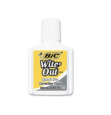 0070330506053 - BIC WITE-OUT QUICK DRY CORRECTION FLUID, 20 ML, WHITE (PACK OF 12)