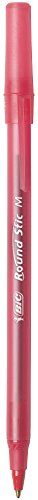 0070330524859 - BIC ROUND STIC XTRA LIFE BALL POINT STICK PEN, MEDIUM POINT, 1.0 MM RED INK, 36-COUNT