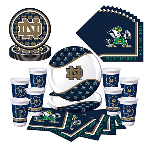 0703546078600 - NOTRE DAME FIGHTING IRISH PARTY PACK - PLATES, CUPS, NAPKINS - SERVES 8
