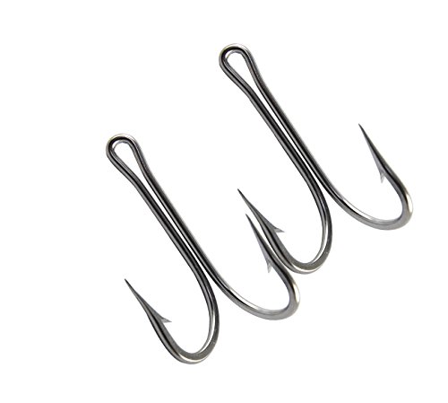 0703681011449 - JASMINE 10PCS 8/0 STRONG DOUBLE HOOK SALTWATER STAINLESS STEEL FROG TOAD FISH HOOK