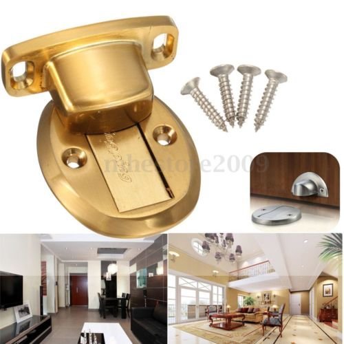 0704006334847 - GOLD - MAGNETIC DOOR HOLDER STOPPER INVISIBLE DOORSTOP WALL FLOOR MOUNTED SAFETY CATCH