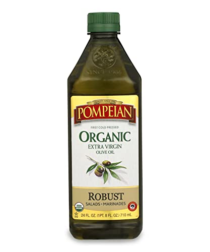 0070404001941 - POMPEIAN USDA ORGANIC EXTRA VIRGIN OLIVE OIL, FIRST COLD PRESSED, FULL-BODIED FLAVOR, PERFECT FOR VINAIGRETTES AND MARINADES, NATURALLY GLUTEN FREE, NON-ALLERGENIC, NON-GMO, 24 FL. OZ., SINGLE BOTTLE