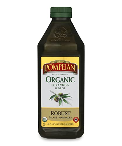 0070404001965 - POMPEIAN USDA ORGANIC EXTRA VIRGIN OLIVE OIL, FIRST COLD PRESSED, FULL-BODIED FLAVOR, PERFECT FOR VINAIGRETTES AND MARINADES, NATURALLY GLUTEN FREE, NON-ALLERGENIC, NON-GMO, 48 FL. OZ., SINGLE BOTTLE