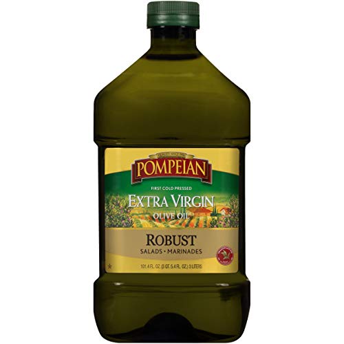 0070404004706 - POMPEIAN ROBUST EXTRA VIRGIN OLIVE OIL, FIRST COLD PRESSED, FULL-BODIED FLAVOR, PERFECT FOR SALAD DRESSINGS AND MARINADES, NATURALLY GLUTEN FREE, NON-ALLERGENIC, NON-GMO, 101 FL. OZ., SINGLE BOTTLE