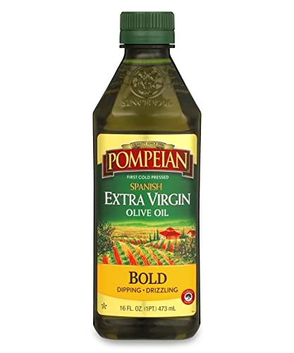 0070404005925 - POMPEIAN SPANISH BOLD EXTRA VIRGIN OLIVE OIL, FIRST COLD PRESSED, STRONG AND FRUITY FLAVOR, PERFECT FOR DIPPING AND DRIZZLING, NATURALLY GLUTEN FREE, NON-ALLERGENIC, NON-GMO, 16 FL. OZ., SINGLE BOTTLE