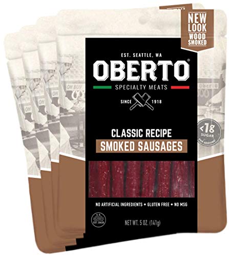 0070411611768 - OBERTO SPECIALTY MEATS CLASSIC RECIPE SMOKED SAUSAGES, 5 OUNCE (PACK OF 4)