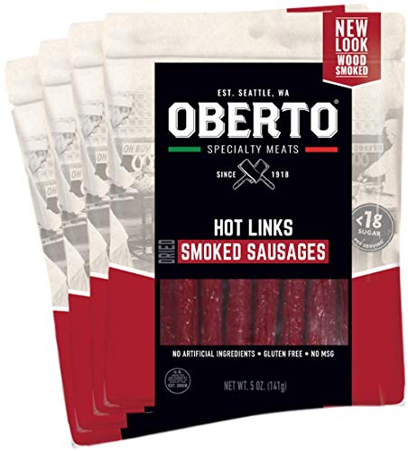 0070411611782 - OBERTO SPECIALTY MEATS HOT LINKS SMOKED SAUSAGES, 5 OUNCE (PACK OF 4)