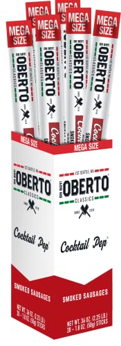 0070411613496 - OH BOY! OBERTO CLASSICS COCKTAIL PEP SMOKED SAUSAGES, MEGA SIZE, 1.8 OUNCE (PACK OF 20)