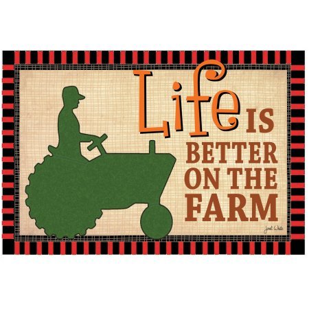 0704149475223 - COLORFUL GARDEN LIFE IS BETTER ON THE FARM TRACTOR DOOR MAT