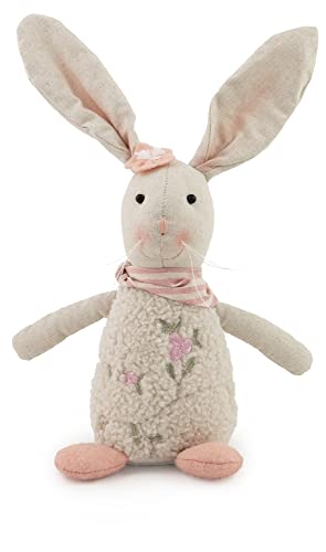 0704266057753 - BOSTON INTERNATIONAL FABRIC EASTER TABLETOP DÉCOR, 12.5-INCHES, STELLA FLORAL BUNNY