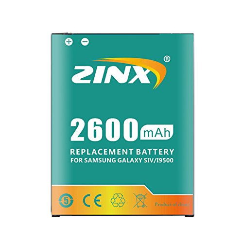 0704280384880 - ZINX 2600 MAH SAMSUNG GALAXY S4 REPLACEMENT BATTERY FOR I9500, I9505, SGH-M919 (T-MOBILE), SCH-I545 (VERIZON), SGH-I337 (AT&T), SPH-L720 (SPRINT) NOT FOR GALAXY S4 ACTIVE OR S4 MINI (S4)