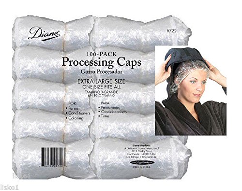 0704407909019 - DIANE BY FROMM #722 SHOWER, BATHING, & SPA DISPOSABLE ELASTIC PLASTIC HAIR CAPS