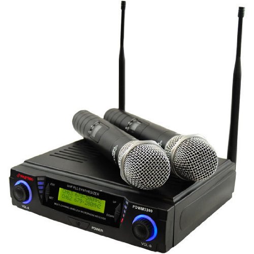 7044447859084 - PYLE-PRO PDWM3300 WIRELESS PROFESSIONAL UHF DUAL CHANNEL MICROPHONE SYSTEM WITH 2 MICROPHONES AND ADJUSTABLE FREQUENCY