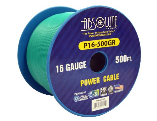 7044447865931 - ABSOLUTE USA P16-500GR 16 GAUGE 500-FEET SPOOL PRIMARY POWER WIRE CABLE (GREEN)