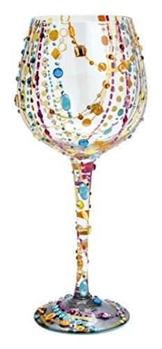 0704519120210 - ENESCO PRESENTS RADIANCE LOLITA SUPER BLING WINE GLASS, MULTICOLOR