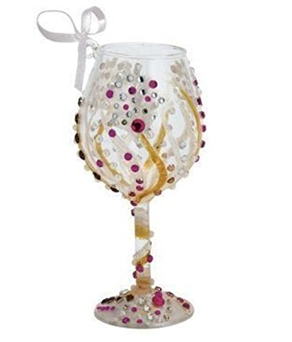 0704519120678 - LOLITA SANTA BARBARA MINI WINE GLASS CHRISTMAS HOLIDAY ORNAMENT - 10TH ANNIVERSARY
