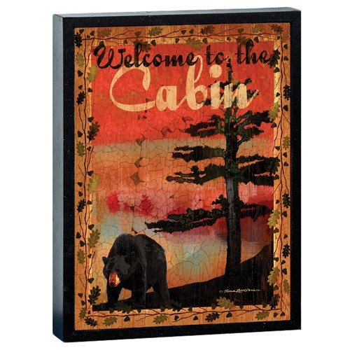 0704519202633 - SANTA BARBARA DESIGN STUDIO WELCOME TO THE CABIN FRAMED WALL/DESK PLAQUE BY PATRICK REID O'BRIEN, 8 BY 10-INCH