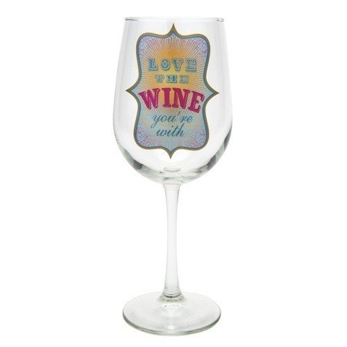 0704519351089 - SANTA BARBARA DESIGN STUDIO BARSTOOL PHILOSOPHER WINE GLASS, LOVE THE WINE YOU'RE WITH