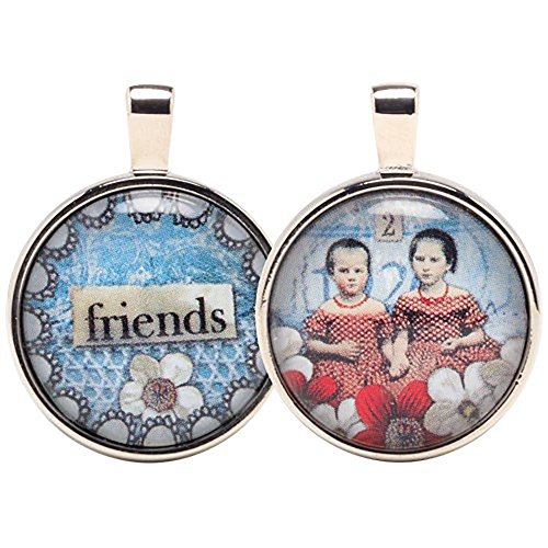 0704519890069 - SANTA BARBARA DESIGN STUDIO TWO SIDED ROUND DOUBLE BUBBLE JEWELRY CHARM BY ARTIST SALLY JEAN, FRIENDS