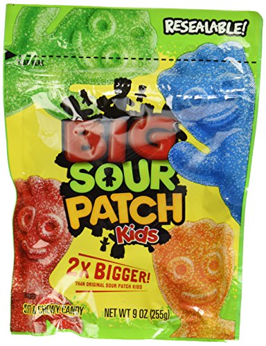 0070462001334 - SOUR PATCH BIG SOUR PATCH KIDS 2X BIGGER SOFT & CHEWY CANDY 9 OZ / 255G RESEALABLE BAG
