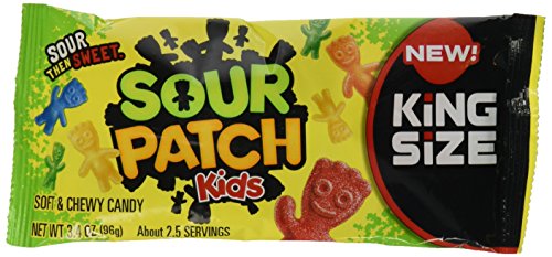 0070462002058 - SOUR PATCH KIDS CANDY (ORIGINAL KING SIZE, 3.4 OUNCE BAG, PACK OF 18)