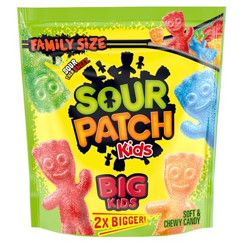 0070462005875 - SOUR PATCH KIDS BIG SOFT & CHEWY CANDY, CHRISTMAS CANDY STOCKING STUFFERS, FAMILY SIZE, 1.7 LB BAG