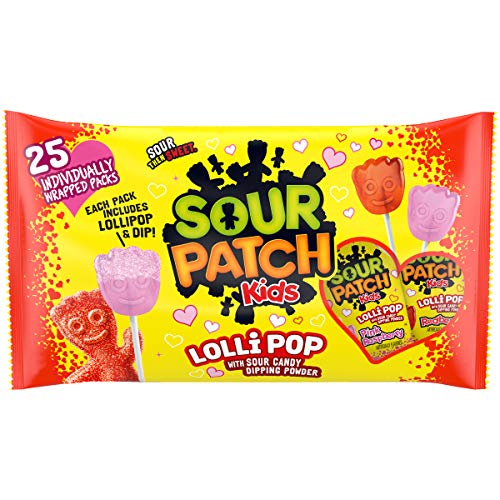 0070462007619 - SOUR PATCH KIDS LOLLIPOPS WITH SOUR CANDY DIPPING POWDER - 1 - 13.22 OZ BAG, 25COUNT