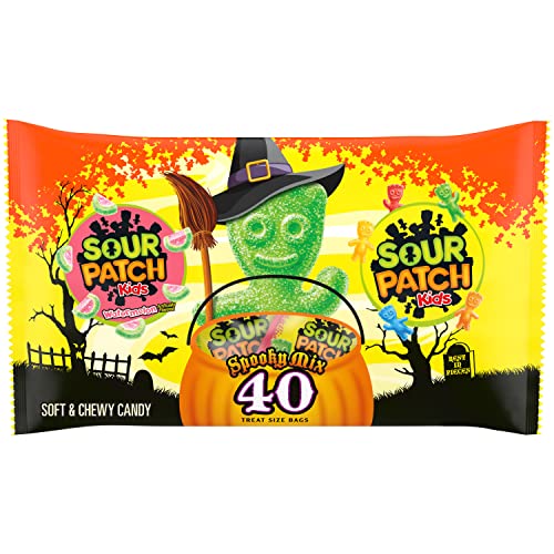 0070462009811 - SOUR PATCH KIDS ORIGINAL CANDY AND SOUR PATCH KIDS WATERMELON CANDY HALLOWEEN CANDY VARIETY PACK, 40 TRICK OR TREAT SNACK PACKS