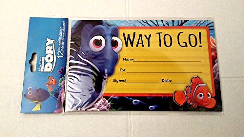 0704648077164 - FINDING DORY DISNEY STUDENT WAY TO GO! BACK TO SCHOOL RECOGNITION AWARD CARDS 2 PACKS 8 X 5 INCHES