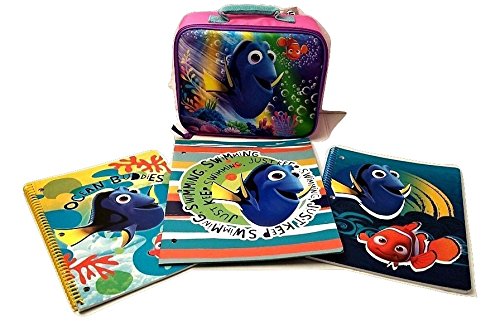 0704648078680 - TODDER KIDS FINDING DORY NEMO BACK TO SCHOOL PRE-SCHOOL ELEMENTARY GIRLS BACKPACK LUNCH BOX NOTEBOOK BUNDLE MEGA TOY FIGURE 4 PIECE SET