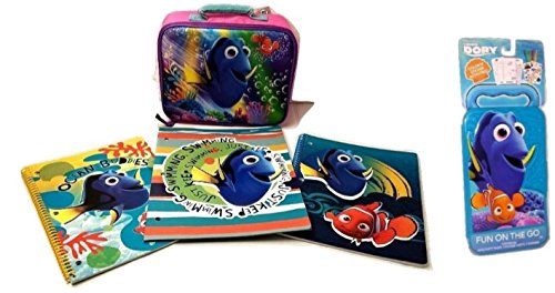0704648078697 - TODDER FINDING DORY NEMO KIDS BACK TO SCHOOL PRE-SCHOOL ELEMENTARY GIRLS BACKPACK LUNCH BOX NOTEBOOK BUNDLE MEGA TOY FIGURE 6 PIECE SET